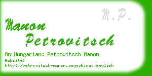 manon petrovitsch business card